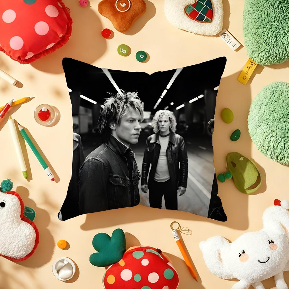BBon JJovi Rock Kussenhoes Pluche Stof Zacht Dubbelzijdig Bedrukt Bank Warm Winter Huis Cadeau Kussenhoes