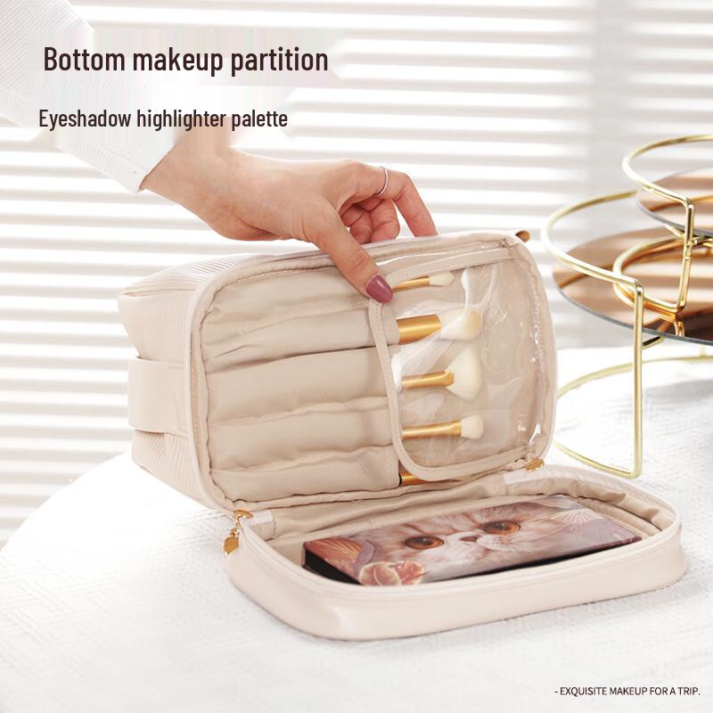 Portable Double-Layer Cosmetic & Toiletry Bag