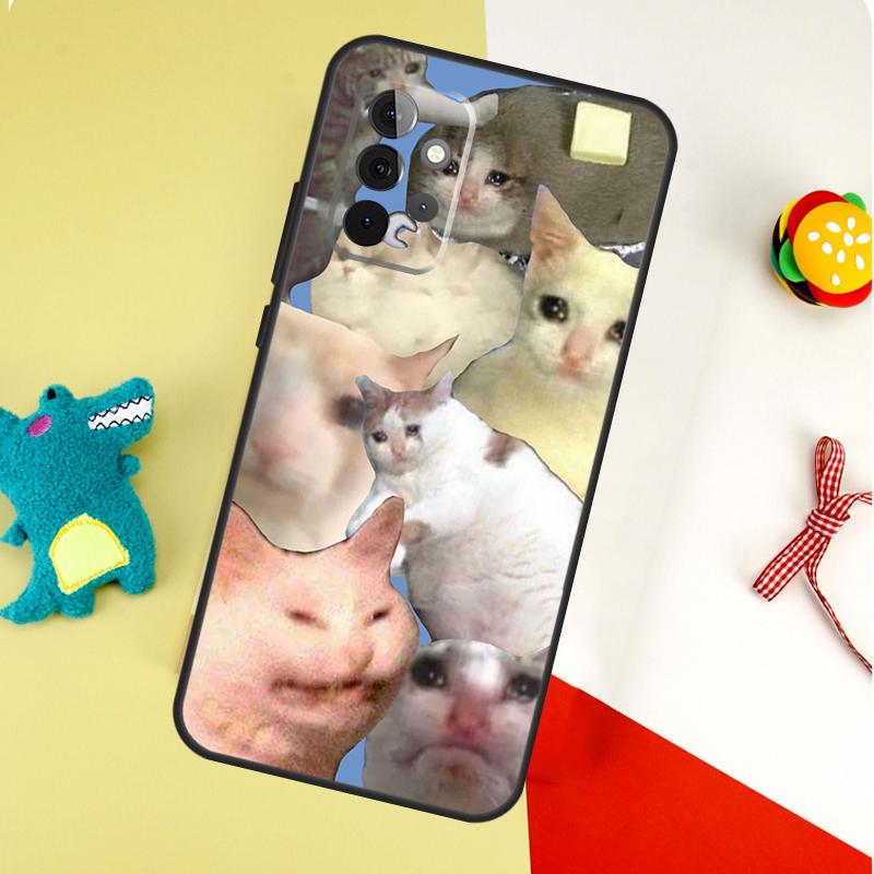 Crying Cat Memes And Dog Case For Samsung Galaxy A54 A34 A24 A14 A12 A22 A32 A42 A52 A72 A52S A51 A71 A13 A53 Cover