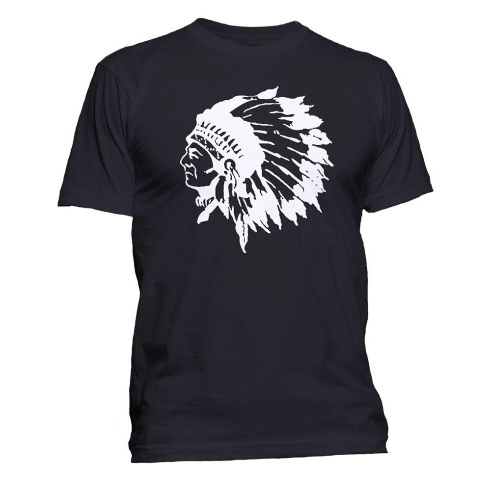 

New Men s Black Hawk Indian Chief T-Shirt Native American Athletic Sports Tee Streetwear High Quality O-Neck Short Sleeves 50906 S