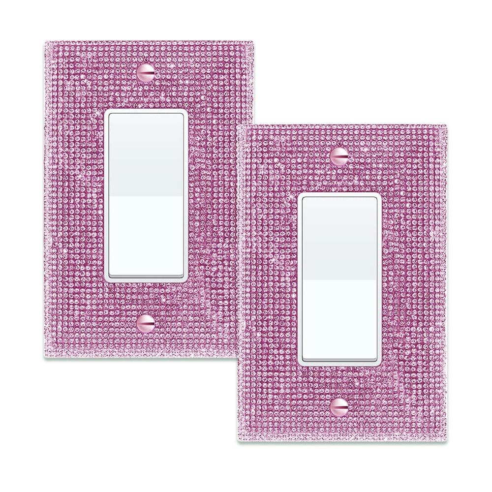 

2 упаковки, красочная крышка переключателя света, розовая блестящая наклейка на панель переключателя, сделай сам, настенная пластина, крышка для дома