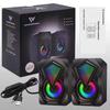X2USB Mini Desktop Speaker, 3.5MM Jack, 2.0 Wired, RGB Lights, Luminous Audio.