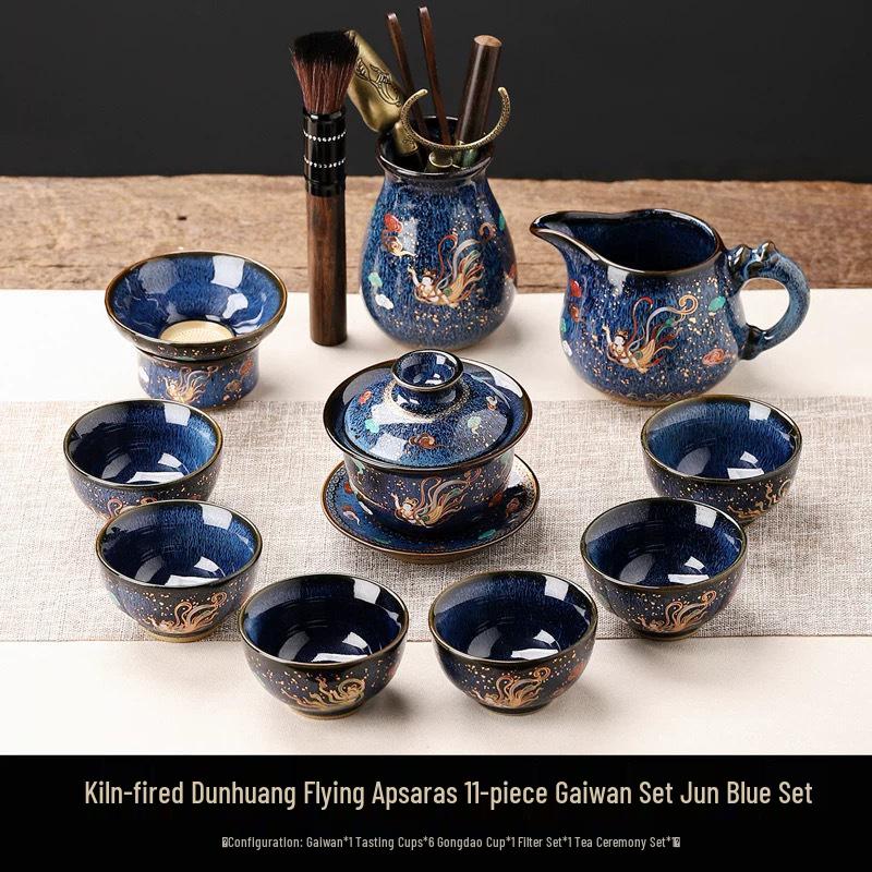 Dunhuang Creative Flying Apsaras Kiln Tea Set - Home & Office Gift Box