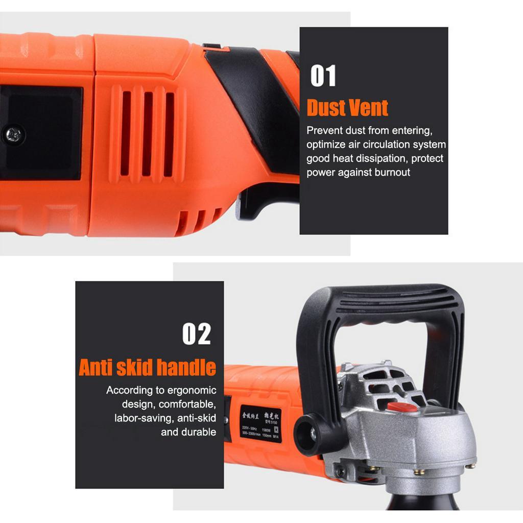 1580W 7Gear Speed Electric Floor Polisher Car Polisher Variable Speed Car Paint Care Tool Polishing Machine Sander