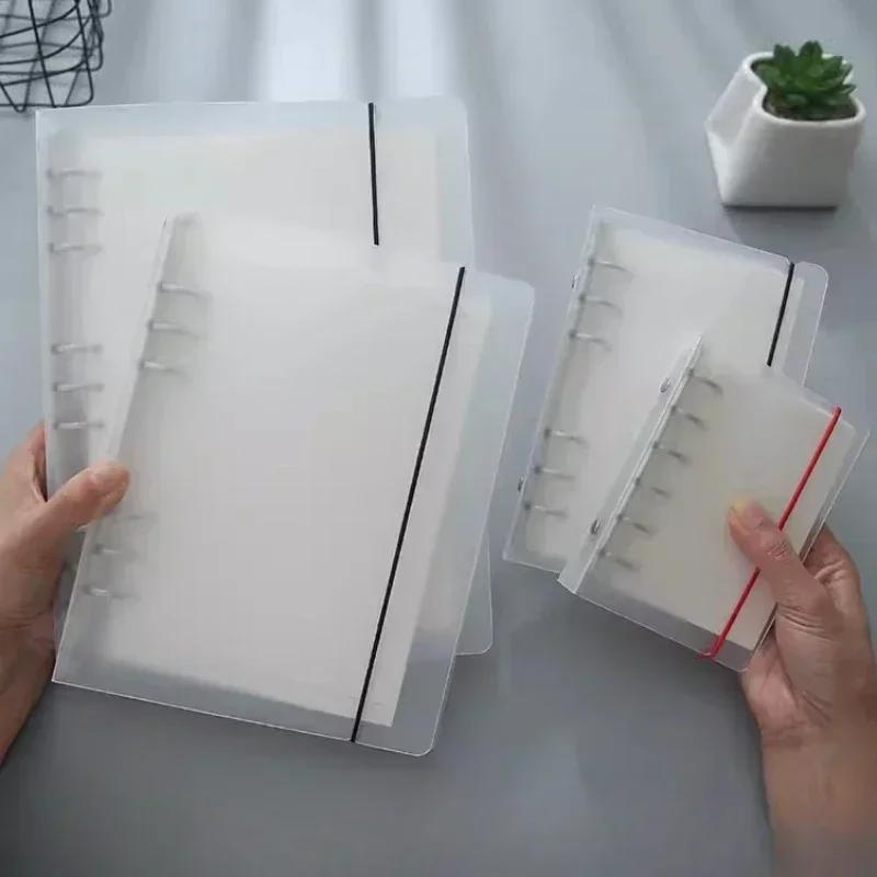 A5/6/7 Transparent Loose Leaf Binder Notebook Cover Zipper Bag Note Book Journal Planner Accessories Stationery Supplies New