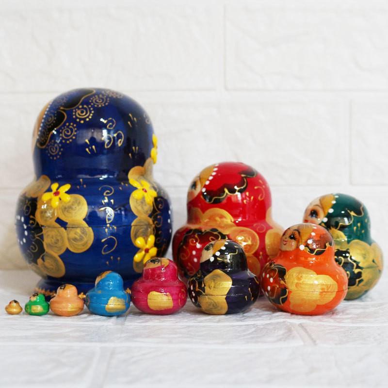 10-layer Russian Nesting Dolls Handmade Wooden Decorative Festival
