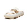 Baotou Slippers Women's 2025 Summer New Casual Versatile Cowhide Half-towed Soft Bottom Outer Wear Hollow Breathable Cool Slippers