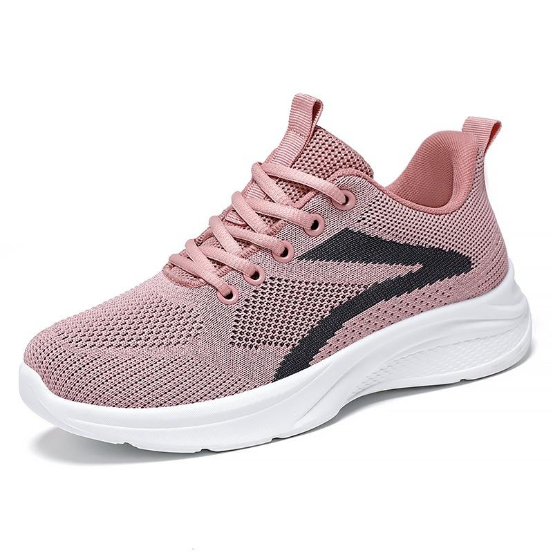 Women's Breathable Knit Casual Running Shoes, Soft-Soled Comfortable Senior Leisure Footwear.