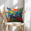 Double Sided Vibrant Fish Pattern Soft Throw Pillow Cover For Bed Sofa And Chair Home Accent Decoration
