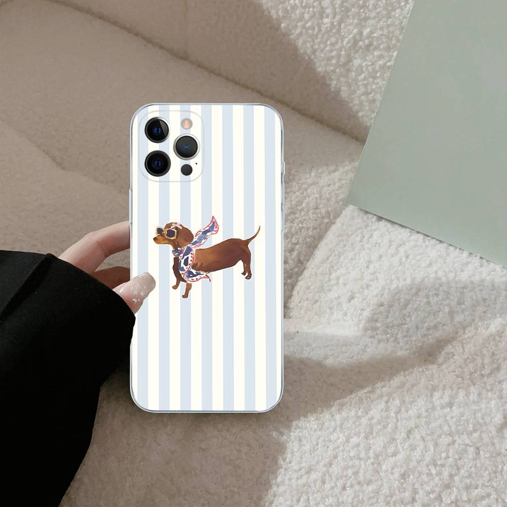 Dachshund Black Stripe For IPhone 17 16 16e 15 14 13 12 11 Pro Max Mini Plus Phone Case
