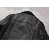 Chinese Size Motorcycle Cowhide Genuine Leather Jacket Men Slim Stone Milled Retro Jacket Calfskin Coat Men Moto Biker Riding Clothes