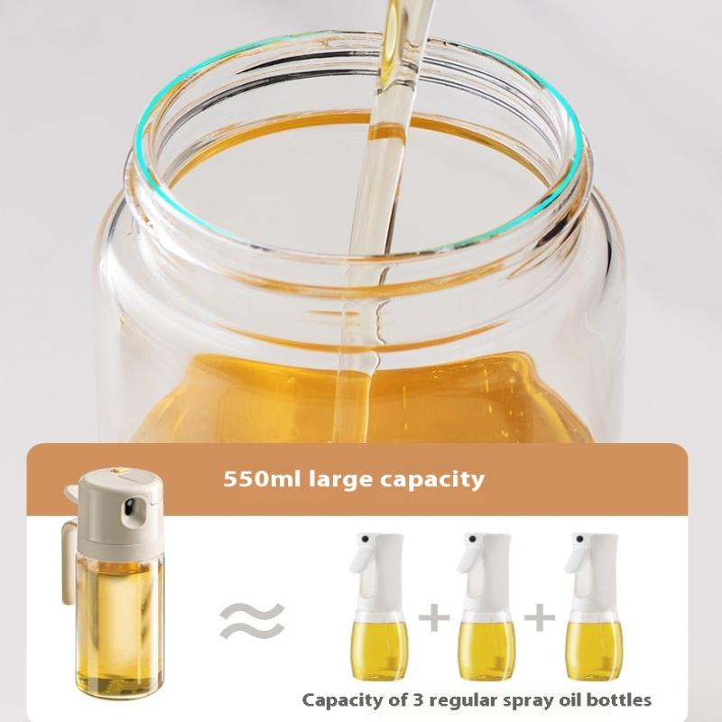 550Ml Oil Sprayer Bottle Bbq Cooking 2 In 1 Oil Dispenser Olive Oil Pourers Sprayer Kitchen Baking Oil Mister Vinegar Bottle
