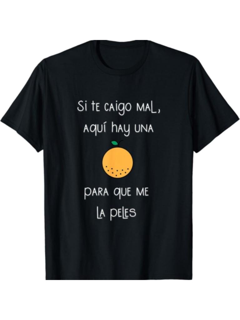 Funny Spanish Orange Peel Meme Graphic Tee Men Casual Soft Cotton Short Sleeve TShirt