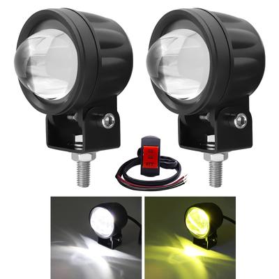 X-STYLE Motorcycle Fog Lamp, Cut Lines, 20 W, 2 Colors, Yellow/White, LED, Small, High