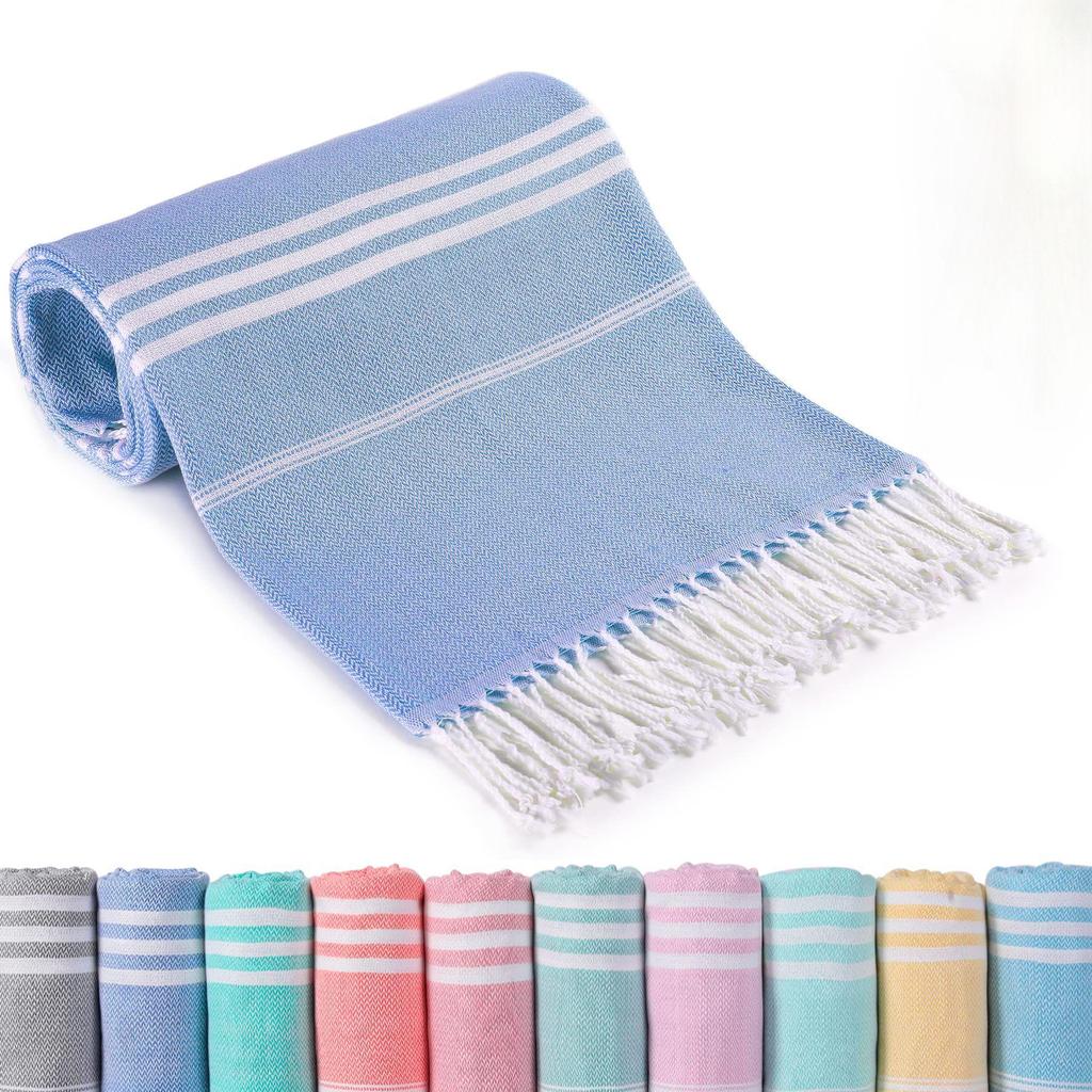 Extra-Large Sand-Free Turkish Beach Towel for Travel, Pool, and Bath