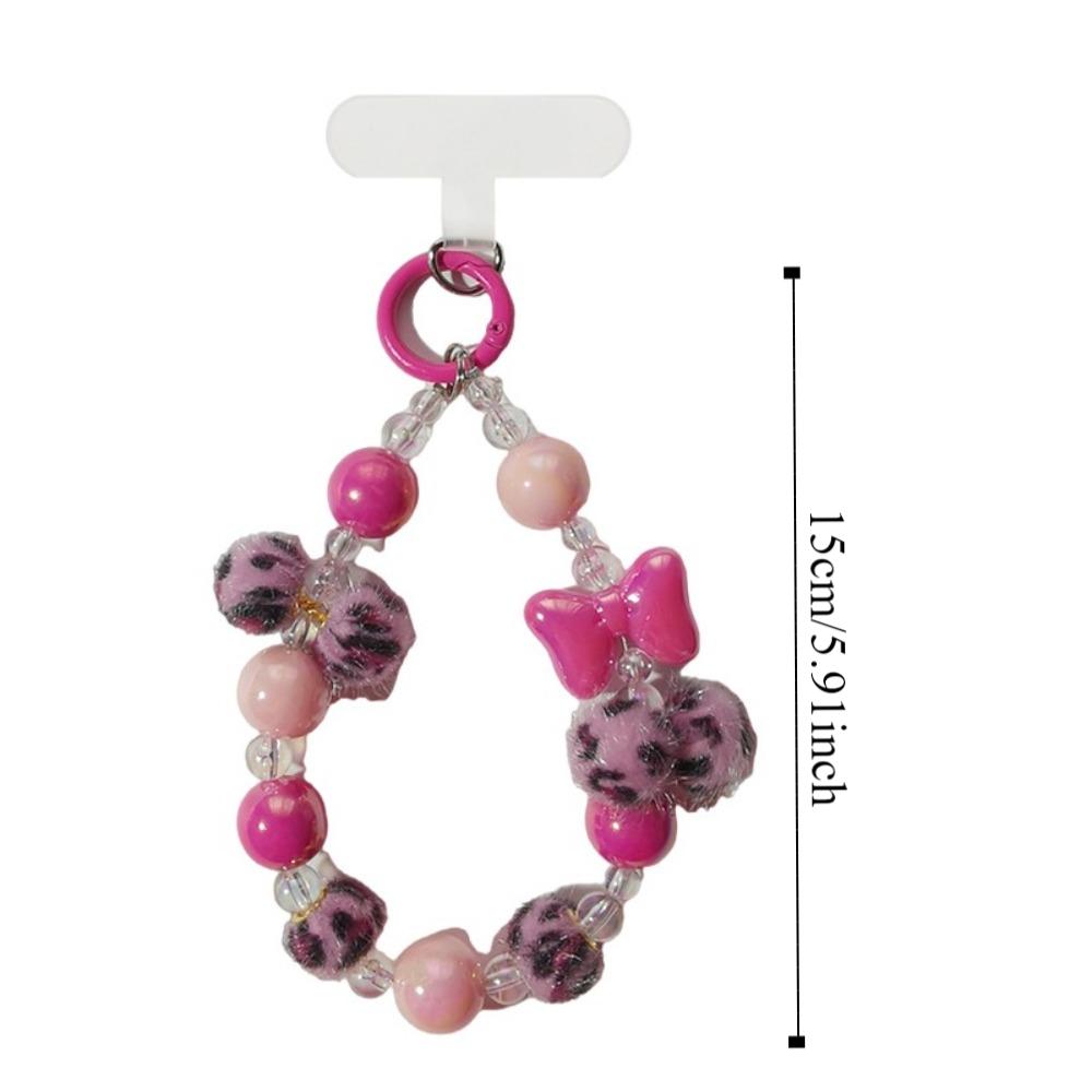 Bowknot Hairball Phone Hanging Chain Anti-lost Girls Phone Pendant Female Lady Girl