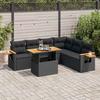 VidaXL Garden Lounge Set 6 Pcs with Cushions Black Braided Resin Acacia 3327604