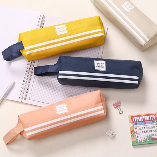 Tragbare Leinwand-Federtasche mit Griff Große Kapazität Schreibwarentasche Schüler-Stifte-Organizer für Stifte Marker Lineale Schulanfangsgeschenke