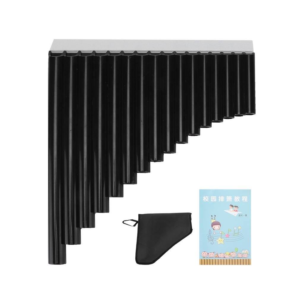 Pan Flute C Key with Cardboard Carrying Bag for Children Adults Beginners Teaching Staff Black 16