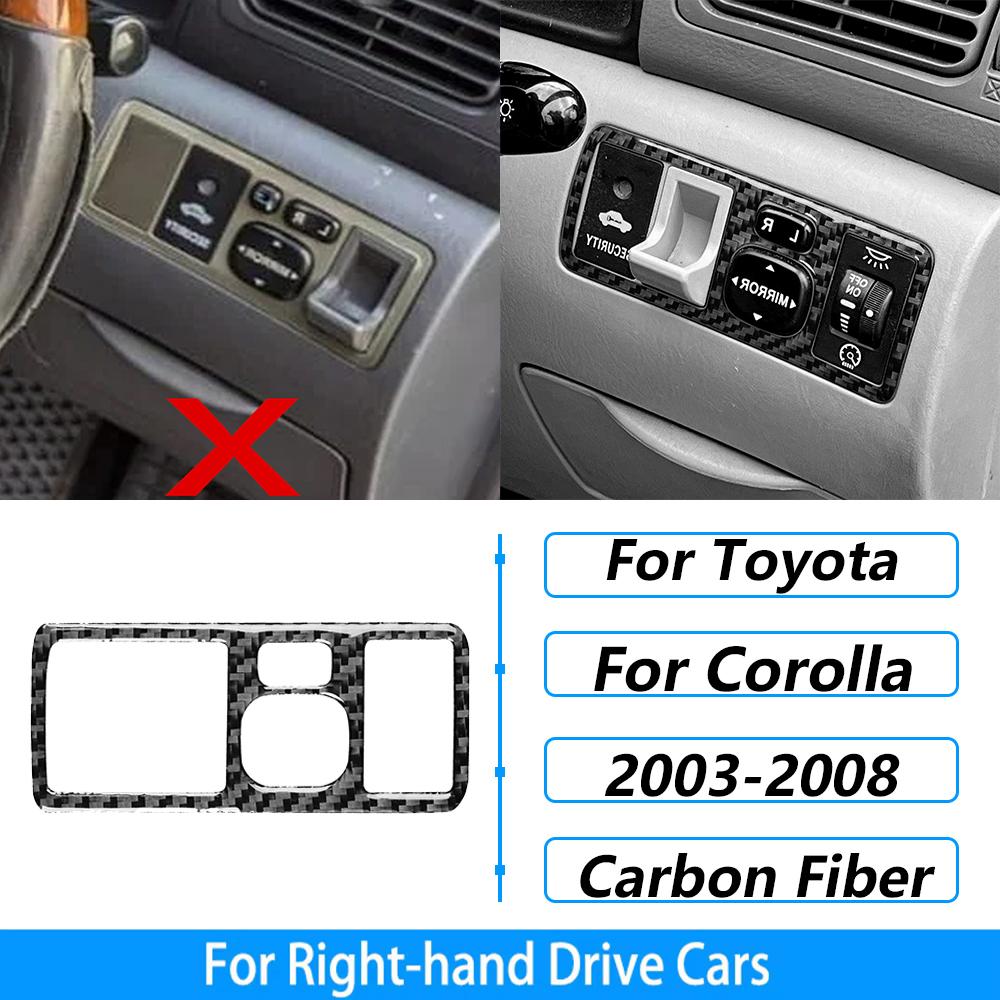 For Toyota Corolla 2003-2008 Carbon Fiber Central Control Gear Shift Air Vent AC CD Window Lift Trim Set Car Accessories Sticker