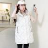 Down cotton clothes vest women's medium and long autumn and winter new loose cotton vest cotton vest jacket tide
