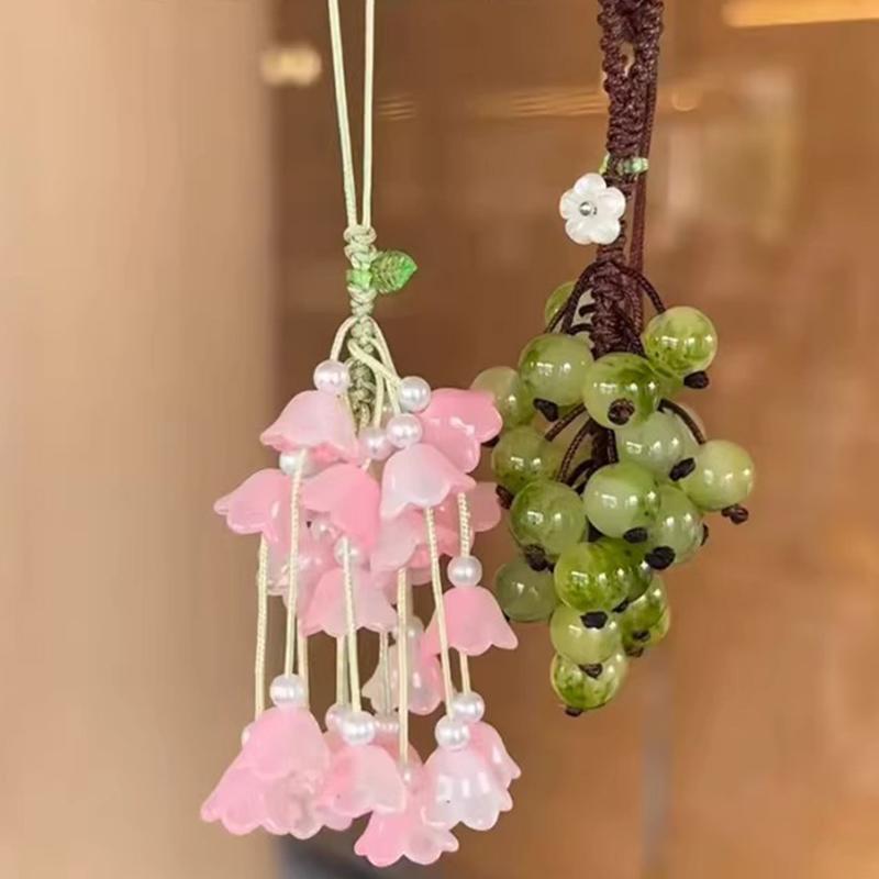 Grape Pendant Lily Of The Valley Diy Craft Kit Fresh And Cute Phone Charm Bag Charm Creative Keychain