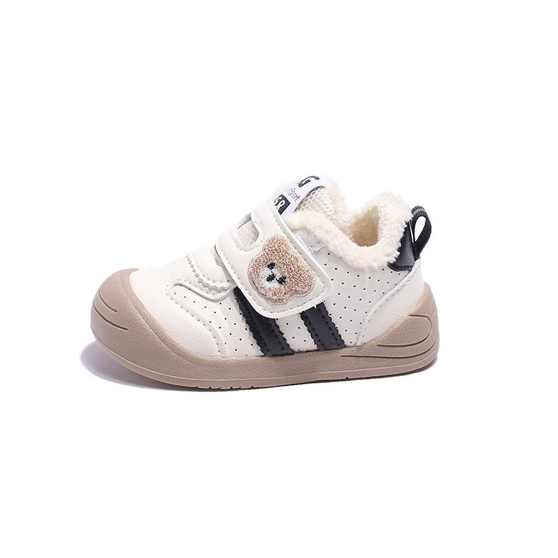 

Infant Non-Slip Soft Sole Walking Shoes for Girls & Boys (0-2 Years) - Warm Cotton, Plus Velvet for Autumn & Winter Size 16 - 12 cm чорний