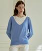 Hillioteu Deep V-Neck Sleeveless Knit Set_Blue