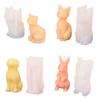 4 Pieces Cat Dog Rabbit Candle Mold for Making Candle Gypsum Ornaments Home Decorations DIY Craft 3D Animal Candle Mold