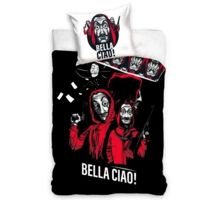 Parure de lit - La Casa de Papel - Bella Ciao - 100% coton - 140x200 cm - Licence officielle