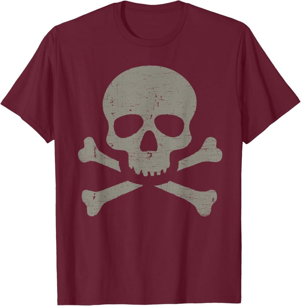 Skull And Crossbones Vintage Gothic Pirate Design T-Shirt