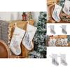 Cozy Christmas Decoration Sock With Beautiful Embroidery And Soft Pom Poms For Holidays
