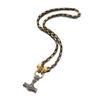 Retro Viking Skull Hammer Pendant Necklace with Stainless Steel Chain - European and American Fashion Jewelry Trend