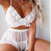 Conjunto de Lencería Sexy de Tres Piezas con Encaje Europeo y Americano