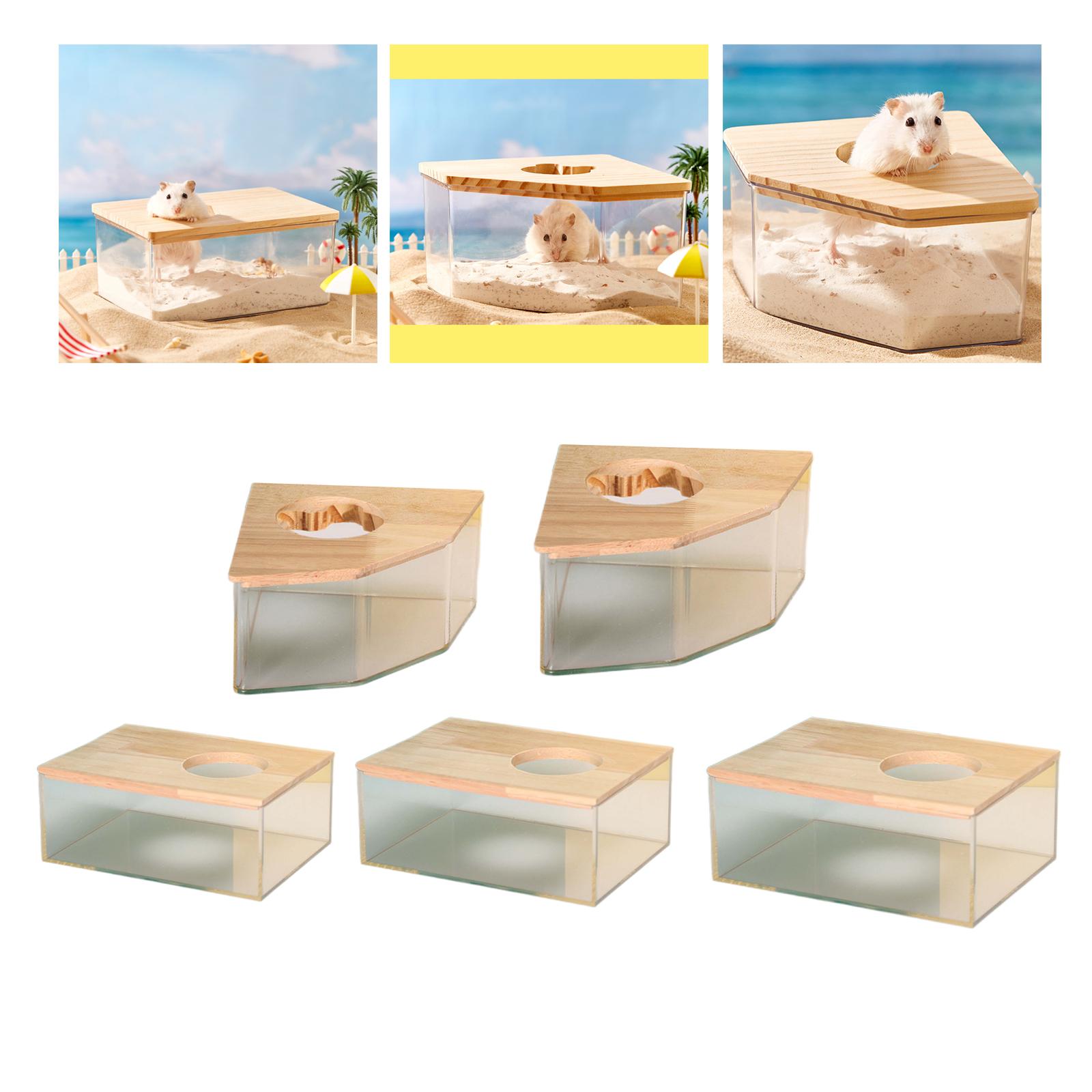 

Hamster Sand Bath Box Sand Basin Digging Sand Container for Squirrels Rat Rectangle S