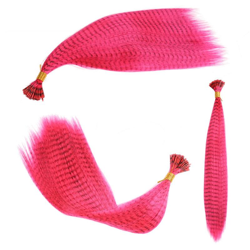 Hair Extensions Colored Wigs Feather Stripe Hair Hairpieces Colorful High temperature silk Wigs