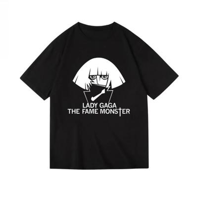 2025 Europe and the United States Ladygaga Printed Clothes Pure Cotton Short Half Sleeve T-shirt Men and Women Summer