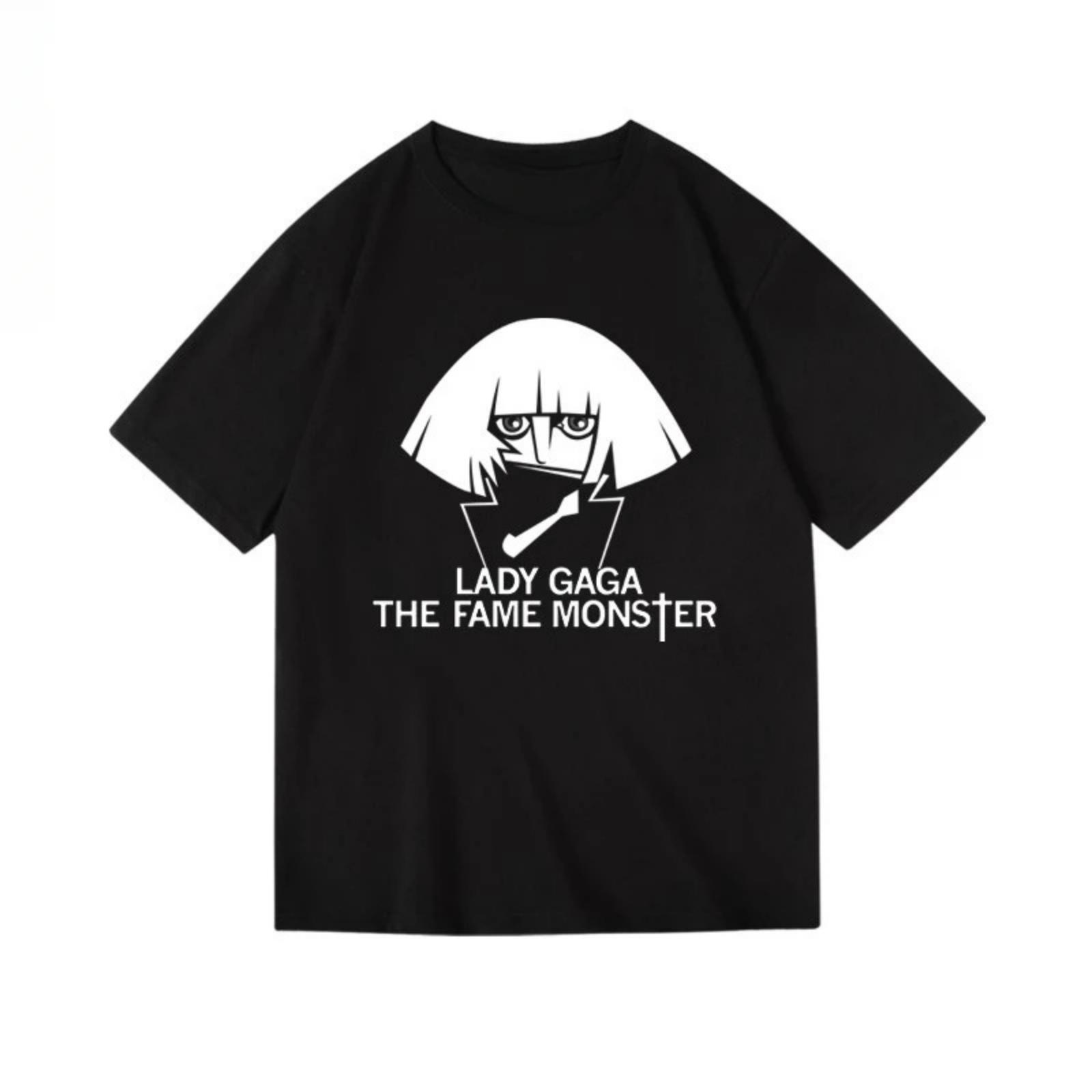 

2025 Europe and the United States ladygaga printed clothes pure cotton short half sleeve T-shirt men and women summer XXXXXL різнокольоровий