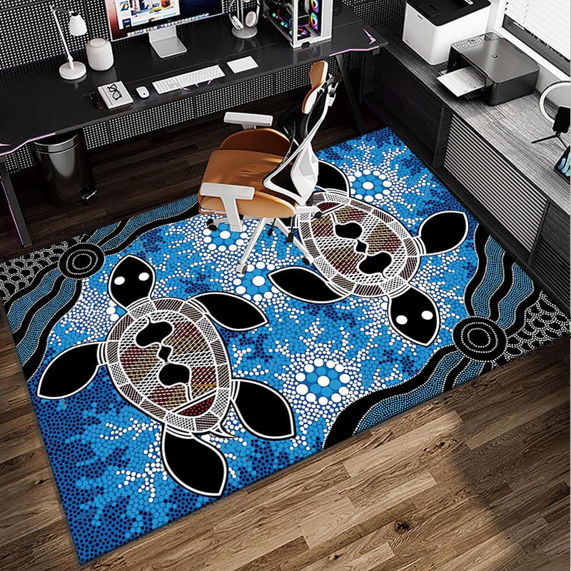 Australian Aboriginal Style Office Rug Chair Mat, Entryway Carpet, Suitable for Front Door, Bedroom, Living Room, Desk, Holiday Gift