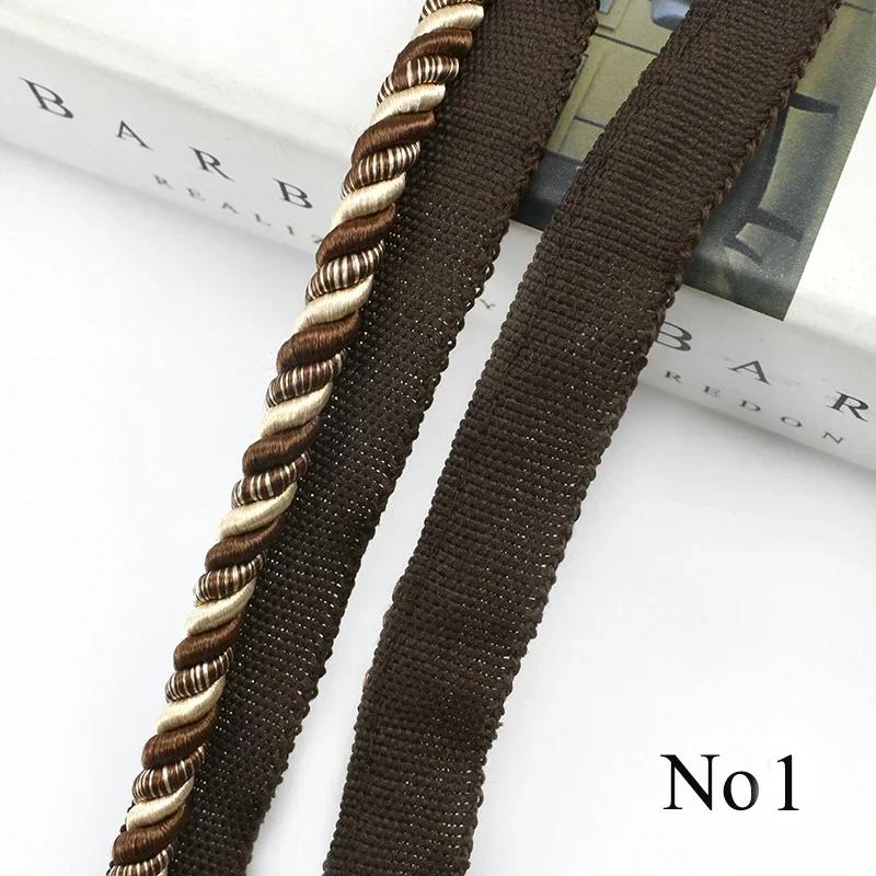 2/5/12M Meetee 6mm Two-color Lace Rope Trim Decorative Strap Webbing Cord for Sofa Curtain Sewing Handmade Material Accessories