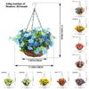 Artificial Flower Hanging Basket With Silk Flowers For Home Decor And Living Room Display