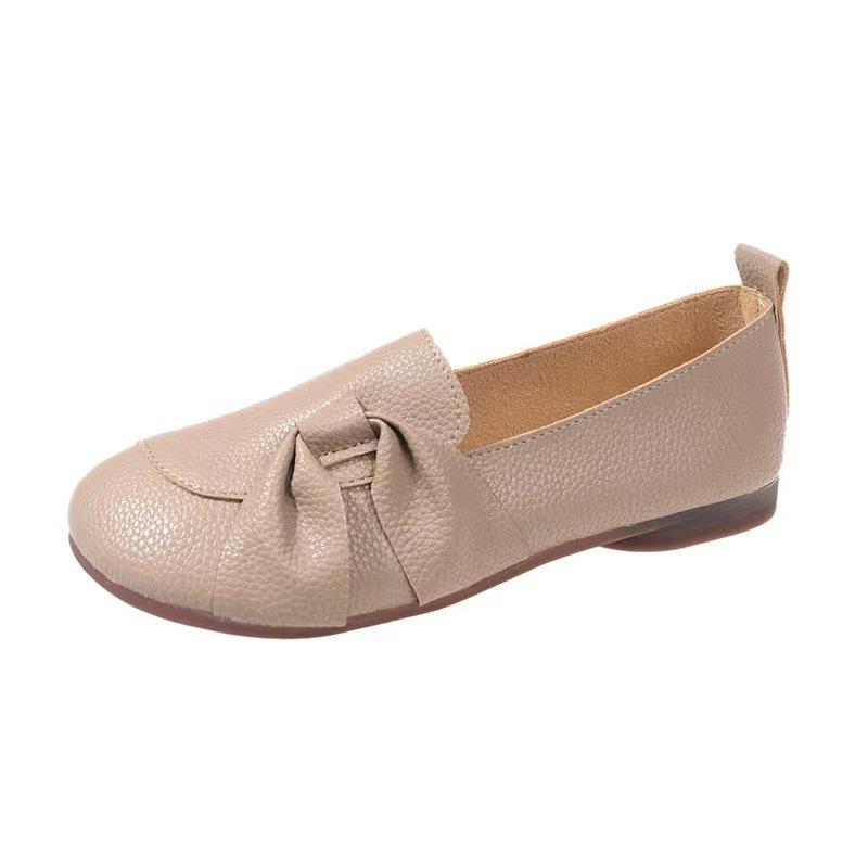 European American Flat Bottomed Women's Shoes 2024 Autumn New Soft Sole Anti Slip Design Sense Daily Flat Bottomed Single Shoes