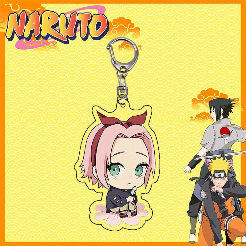 Anime Naruto Akryl nyckelring tillbehör Uzumaki Naruto Tecknad nyckelring