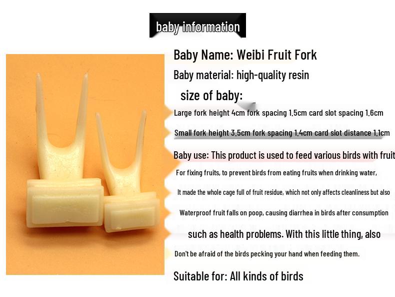 Parrot Cage Fruit Fork - Plastic Bird Utensils for Small Birds & Cage Accessories