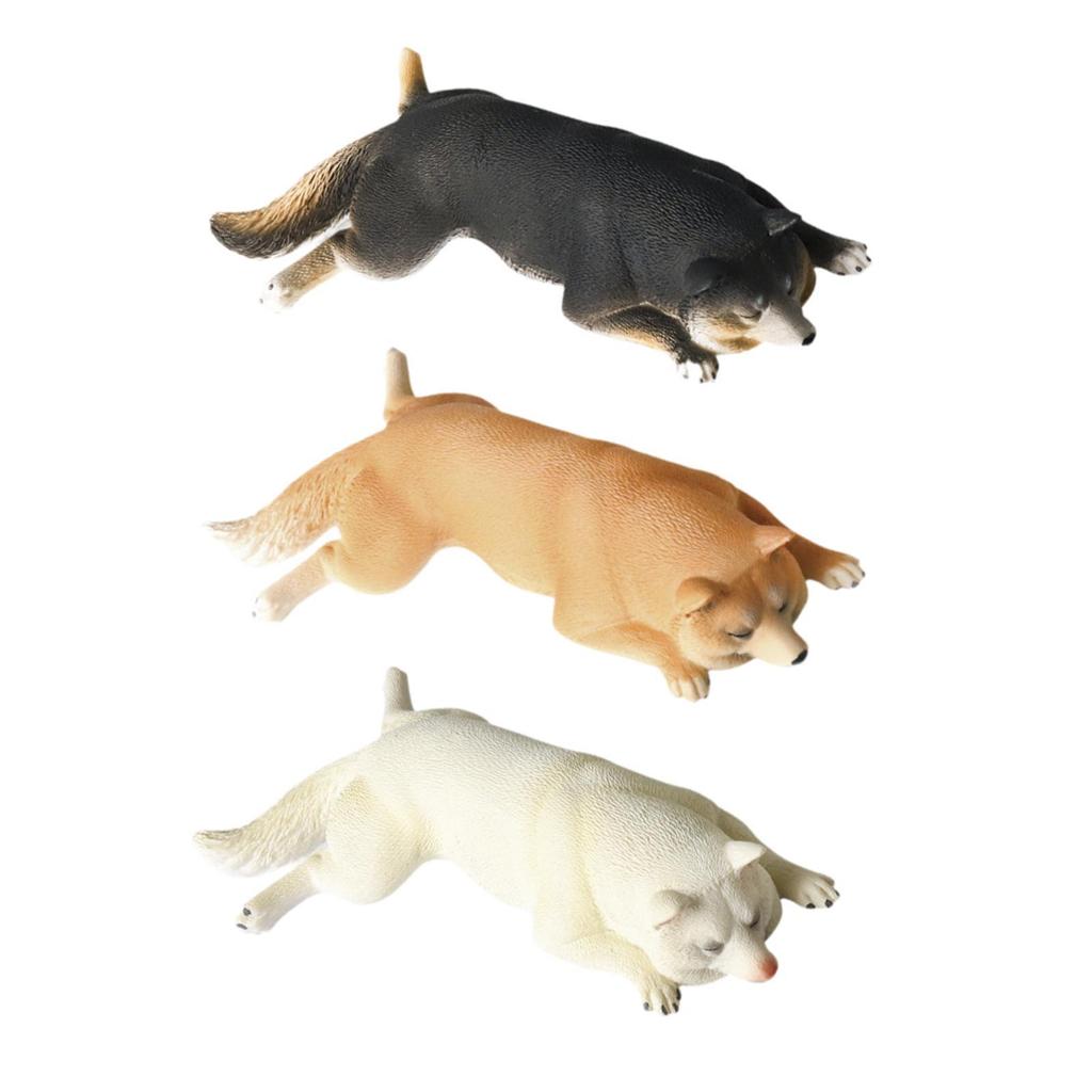 Lifelike Dog Sculpture Model Ornament Figurines Miniacture Toy for Children