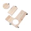 3 Pcs Chinchilla Wooden Platform Set L Shaped Round Hole Wooden Platform for Chinchilla Hamster