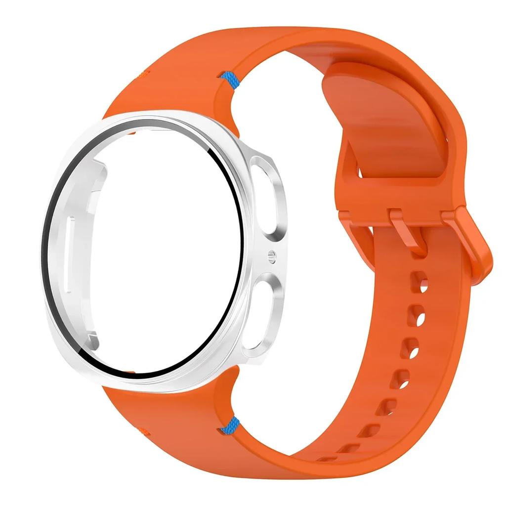 NEW Case+Silicone Strap For Samxung Galaxy Watch 8 40mm 44mm Smart Watch Bracelet Original WristBand PC Protector Watch8 Cover