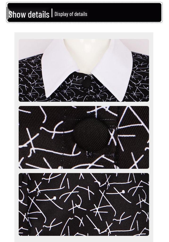 Wednesday Addams Cosplay School Uniform Halloween Costume for Women