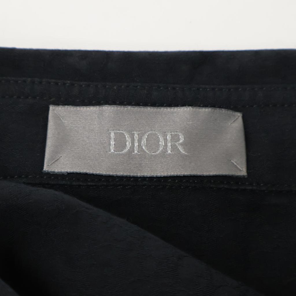 DIOR 013C502A4743 Off-White Cotton Jacquard Shirt tops 39 NavyUsed