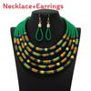 Spring Trend Ethnic Inspired Multilayer Collar Necklace Earrings For Women